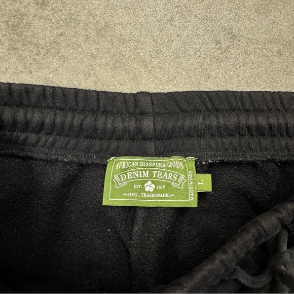 Men's Black denim tears Sweatpants L - Picture 5 of 7